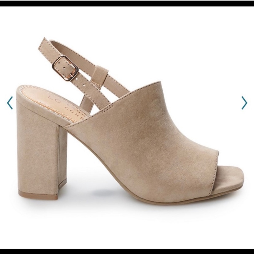 Taupe wedge heel